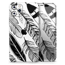 Vector Black and White Feathers - Protective Skin Wrap & Decal – Compatible with iPhone SE to iPhone 17 Pro Max (All Models)
