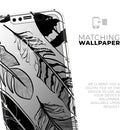 Vector Black and White Feathers - Protective Skin Wrap & Decal – Compatible with iPhone SE to iPhone 17 Pro Max (All Models)