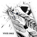 Vector Black and White Feathers - Protective Skin Wrap & Decal – Compatible with iPhone SE to iPhone 17 Pro Max (All Models)