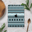 Vector Blue & Black Aztec Pattern V2 - Full Body Skin Decal for the Apple iPad Pro 12.9", 11", 10.5", 9.7", Air or Mini (All Models Available)
