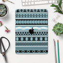 Vector Blue & Black Aztec Pattern V2 - Full Body Skin Decal for the Apple iPad Pro 12.9", 11", 10.5", 9.7", Air or Mini (All Models Available)