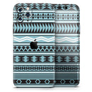 Vector Blue & Black Aztec Pattern V2 - Protective Skin Wrap & Decal – Compatible with iPhone SE to iPhone 17 Pro Max (All Models)