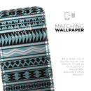 Vector Blue & Black Aztec Pattern V2 - Protective Skin Wrap & Decal – Compatible with iPhone SE to iPhone 17 Pro Max (All Models)