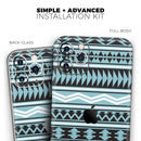 Vector Blue & Black Aztec Pattern V2 - Protective Skin Wrap & Decal – Compatible with iPhone SE to iPhone 17 Pro Max (All Models)