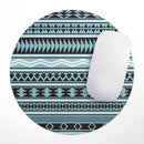 Vector Blue & Black Aztec Pattern V2// WaterProof Rubber Foam Backed Anti-Slip Mouse Pad for Home Work Office or Gaming Computer Desk