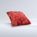 Vector Fall Red Branches ink-Fuzed Decorative Throw Pillow