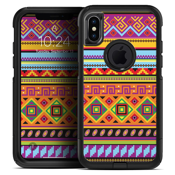 Vector Gold & Purple Aztec Pattern V32 - Skin Kit for the iPhone OtterBox Cases