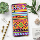 Vector Gold & Purple Aztec Pattern V32 - Premium Vinyl Skin Decal for Samsung Galaxy S25 Ultra, S24, S23, S22 & All Galaxy S Models