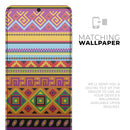 Vector Gold & Purple Aztec Pattern V32 - Premium Vinyl Skin Decal for Samsung Galaxy S25 Ultra, S24, S23, S22 & All Galaxy S Models