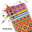 Vector Gold & Purple Aztec Pattern V32 - Premium Vinyl Skin Decal for Samsung Galaxy S25 Ultra, S24, S23, S22 & All Galaxy S Models