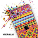 Vector Gold & Purple Aztec Pattern V32 - Protective Skin Wrap & Decal – Compatible with iPhone SE to iPhone 17 Pro Max (All Models)