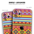Vector Gold & Purple Aztec Pattern V32 - Protective Skin Wrap & Decal – Compatible with iPhone SE to iPhone 17 Pro Max (All Models)