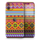 Vector Gold & Purple Aztec Pattern V32 - Protective Skin Wrap & Decal – Compatible with iPhone SE to iPhone 17 Pro Max (All Models)