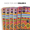 Vector Gold & Purple Aztec Pattern V32 - Protective Skin Wrap & Decal – Compatible with iPhone SE to iPhone 17 Pro Max (All Models)