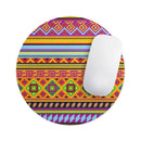 Vector Gold & Purple Aztec Pattern V32// WaterProof Rubber Foam Backed Anti-Slip Mouse Pad for Home Work Office or Gaming Computer Desk