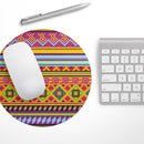 Vector Gold & Purple Aztec Pattern V32// WaterProof Rubber Foam Backed Anti-Slip Mouse Pad for Home Work Office or Gaming Computer Desk