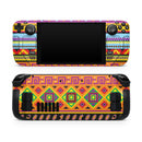 Vector Gold & Purple Aztec Pattern V32 // Full Body Skin Decal Wrap Kit for the Steam Deck handheld gaming computer