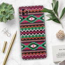 Vector Green & Pink Aztec Pattern - Premium Vinyl Skin Decal for Samsung Galaxy S25 Ultra, S24, S23, S22 & All Galaxy S Models