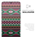 Vector Green & Pink Aztec Pattern - Premium Vinyl Skin Decal for Samsung Galaxy S25 Ultra, S24, S23, S22 & All Galaxy S Models