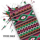 Vector Green & Pink Aztec Pattern - Premium Vinyl Skin Decal for Samsung Galaxy S25 Ultra, S24, S23, S22 & All Galaxy S Models