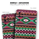 Vector Green & Pink Aztec Pattern - Premium Vinyl Skin Decal for Samsung Galaxy S25 Ultra, S24, S23, S22 & All Galaxy S Models