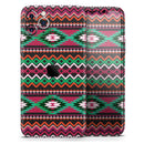 Vector Green & Pink Aztec Pattern - Protective Skin Wrap & Decal – Compatible with iPhone SE to iPhone 17 Pro Max (All Models)