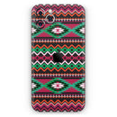 Vector Green & Pink Aztec Pattern - Protective Skin Wrap & Decal – Compatible with iPhone SE to iPhone 17 Pro Max (All Models)