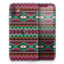 Vector Green & Pink Aztec Pattern - Protective Skin Wrap & Decal – Compatible with iPhone SE to iPhone 17 Pro Max (All Models)
