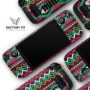 Vector Green & Pink Aztec Pattern // Full Body Skin Decal Wrap Kit for the Steam Deck handheld gaming computer