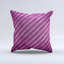 Vector Grunge Purple Striped Ink-Fuzed Decorative Throw Pillow