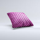 Vector Grunge Purple Striped Ink-Fuzed Decorative Throw Pillow