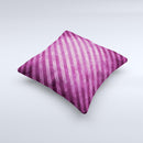 Vector Grunge Purple Striped Ink-Fuzed Decorative Throw Pillow