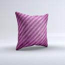 Vector Grunge Purple Striped Ink-Fuzed Decorative Throw Pillow