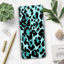 Vector Hot Turquoise Cheetah Print - Skin-Kit for the Samsung Galaxy S-Series S20, S20 Plus, S20 Ultra , S10 & others (All Galaxy Devices Available)