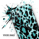 Vector Hot Turquoise Cheetah Print - Protective Skin Wrap & Decal – Compatible with iPhone SE to iPhone 17 Pro Max (All Models)