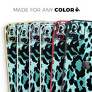 Vector Hot Turquoise Cheetah Print - Protective Skin Wrap & Decal – Compatible with iPhone SE to iPhone 17 Pro Max (All Models)