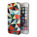 Vector Red and Blue 3D Triangular Surface iPhone 6/6s or 6/6s Plus 2-Piece Hybrid INK-Fuzed Case