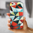 Vector Red and Blue 3D Triangular Surface iPhone 6/6s or 6/6s Plus 2-Piece Hybrid INK-Fuzed Case