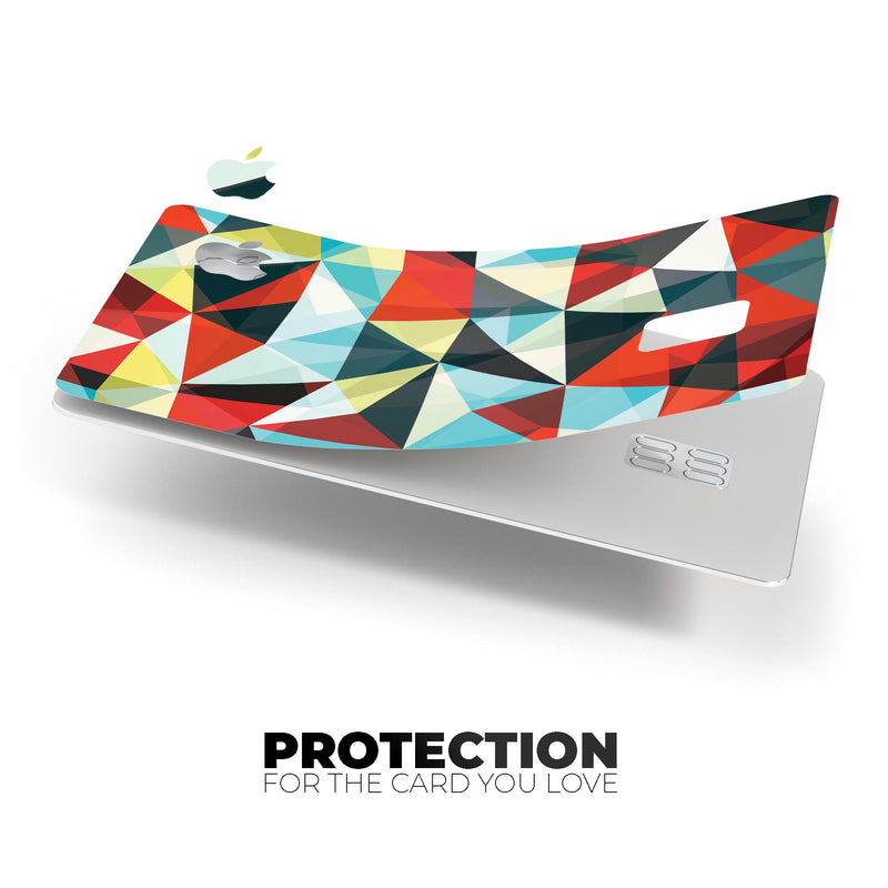 Vector Red and Blue 3D Triangular Surface - Premium Protective Decal Skin-Kit for the Apple Credit Card