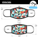 Vector Red and Blue 3D Triangular Surface - Made in USA Mouth Cover Unisex Anti-Dust Cotton Blend Reusable & Washable Face Mask with Adjustable Sizing for Adult or Child