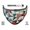 Vector Red and Blue 3D Triangular Surface - Made in USA Mouth Cover Unisex Anti-Dust Cotton Blend Reusable & Washable Face Mask with Adjustable Sizing for Adult or Child