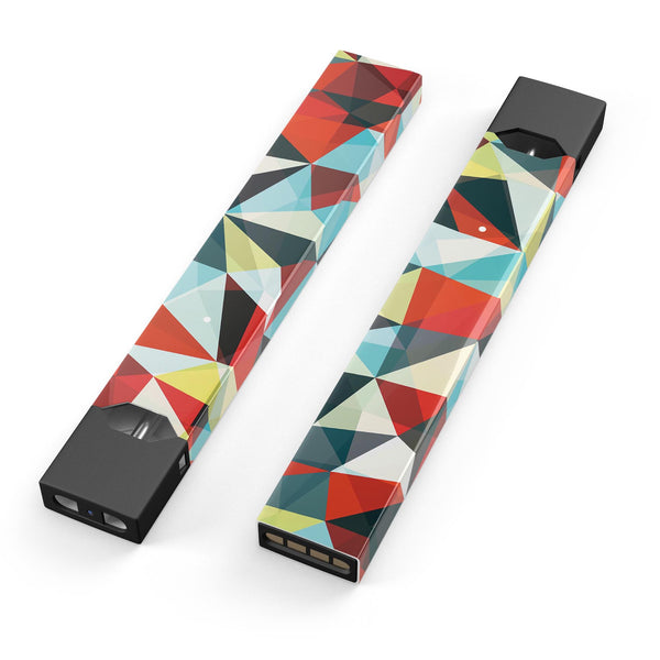 Vector Red and Blue 3D Triangular Surface - Premium Decal Protective Skin-Wrap Sticker compatible with the Juul Labs vaping device