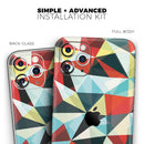 Vector Red and Blue 3D Triangular Surface - Protective Skin Wrap & Decal – Compatible with iPhone SE to iPhone 17 Pro Max (All Models)