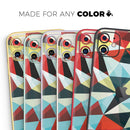 Vector Red and Blue 3D Triangular Surface - Protective Skin Wrap & Decal – Compatible with iPhone SE to iPhone 17 Pro Max (All Models)