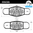 Vector Sacred Elephant - Made in USA Mouth Cover Unisex Anti-Dust Cotton Blend Reusable & Washable Face Mask with Adjustable Sizing for Adult or Child