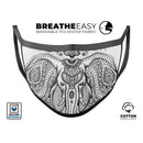 Vector Sacred Elephant - Made in USA Mouth Cover Unisex Anti-Dust Cotton Blend Reusable & Washable Face Mask with Adjustable Sizing for Adult or Child