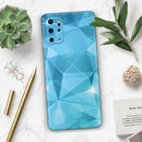 Vector Shiny Blue Crystal Pattern - Premium Vinyl Skin Decal for Samsung Galaxy S25 Ultra, S24, S23, S22 & All Galaxy S Models