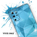 Vector Shiny Blue Crystal Pattern - Premium Vinyl Skin Decal for Samsung Galaxy S25 Ultra, S24, S23, S22 & All Galaxy S Models