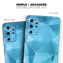 Vector Shiny Blue Crystal Pattern - Premium Vinyl Skin Decal for Samsung Galaxy S25 Ultra, S24, S23, S22 & All Galaxy S Models