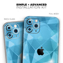 Vector Shiny Blue Crystal Pattern - Protective Skin Wrap & Decal – Compatible with iPhone SE to iPhone 17 Pro Max (All Models)